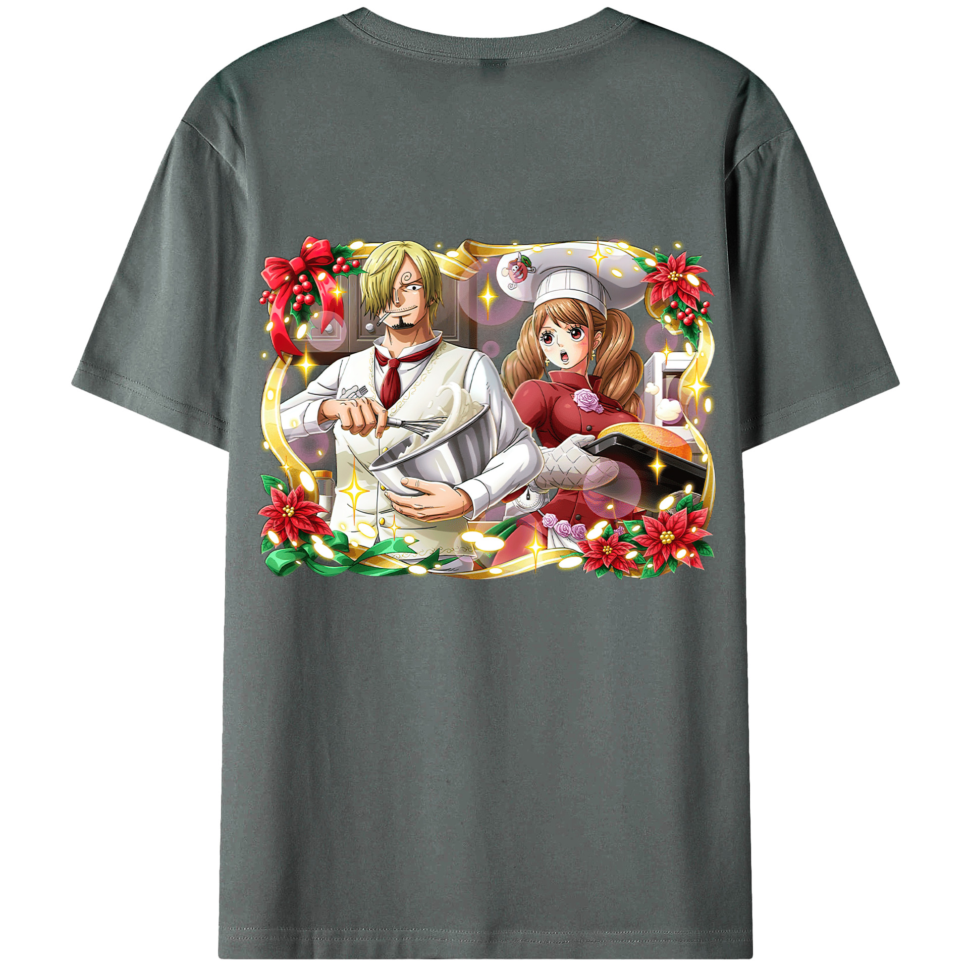 （画像用） ワンピース サンジ ONE PIECE Sanji 綿100％ メンズ半袖Tシャツ（バックプリント） 通気性